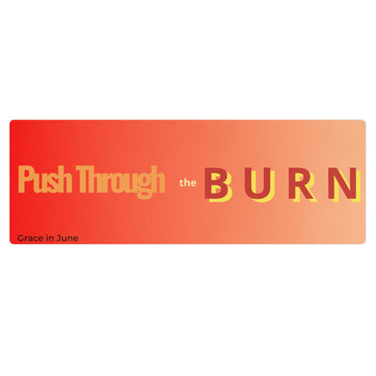 Red and orange gradient premium yoga mat with Push Through the Burn text