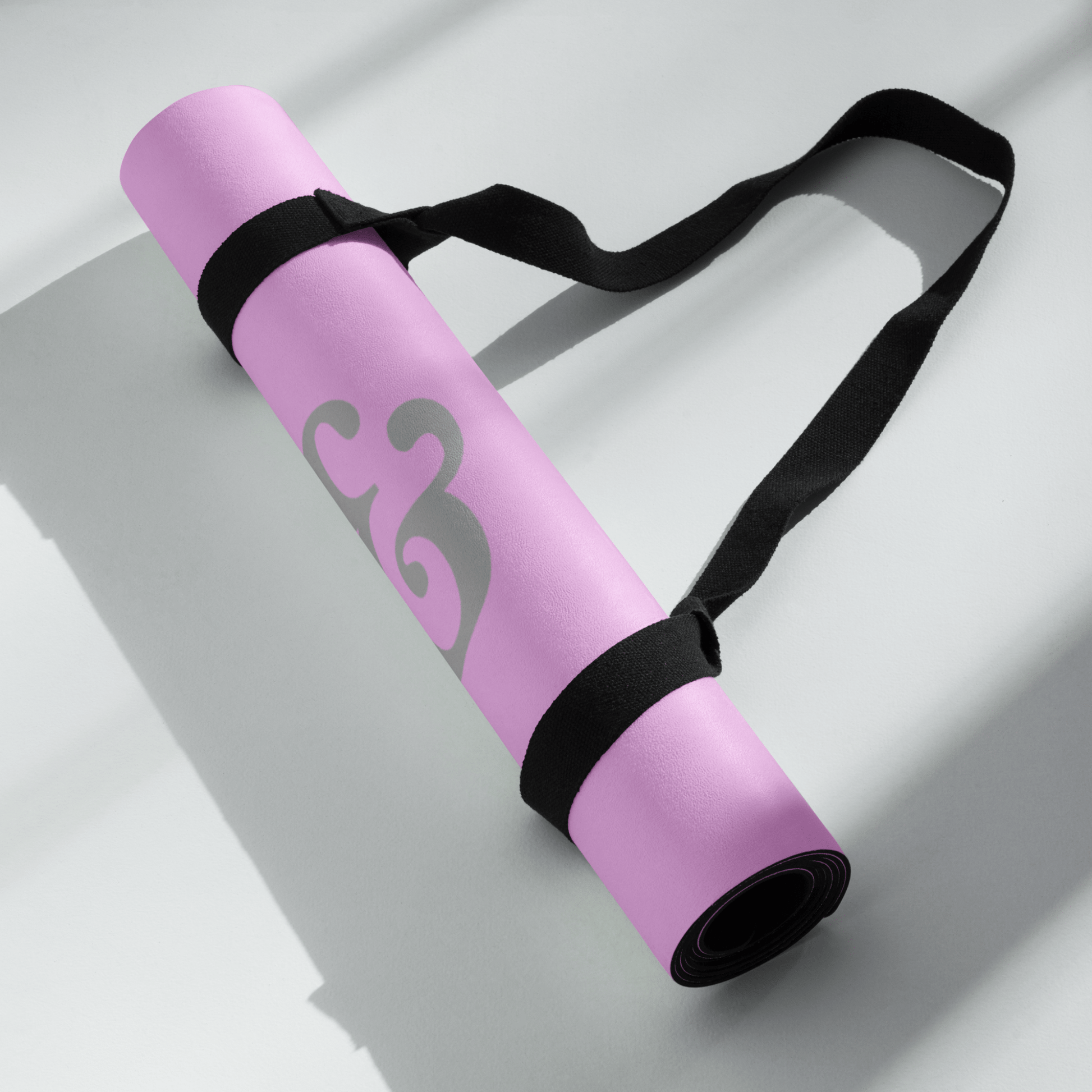 Pink and Purple gradient premium yoga mat with Breathe & Believe text